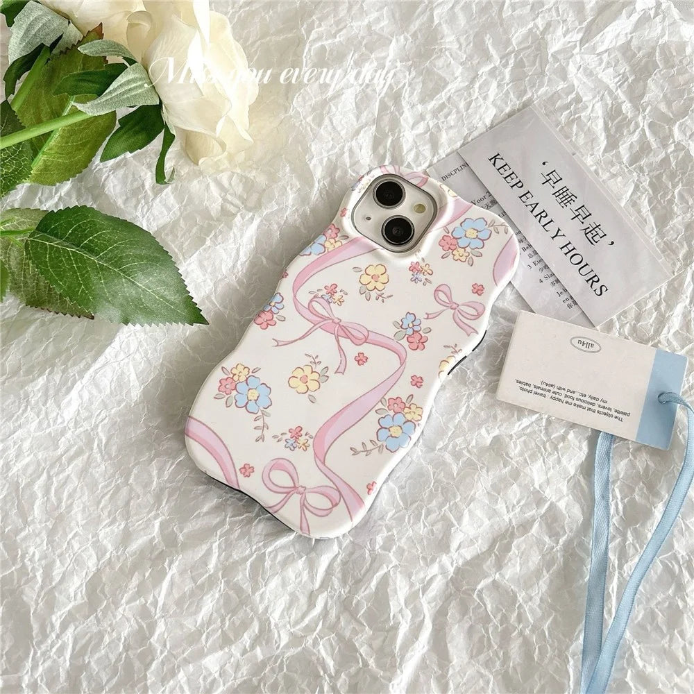 For iPhone 15 Flower Pattern Back Cover Acrylic+TPU Detachable Phone Case - 3