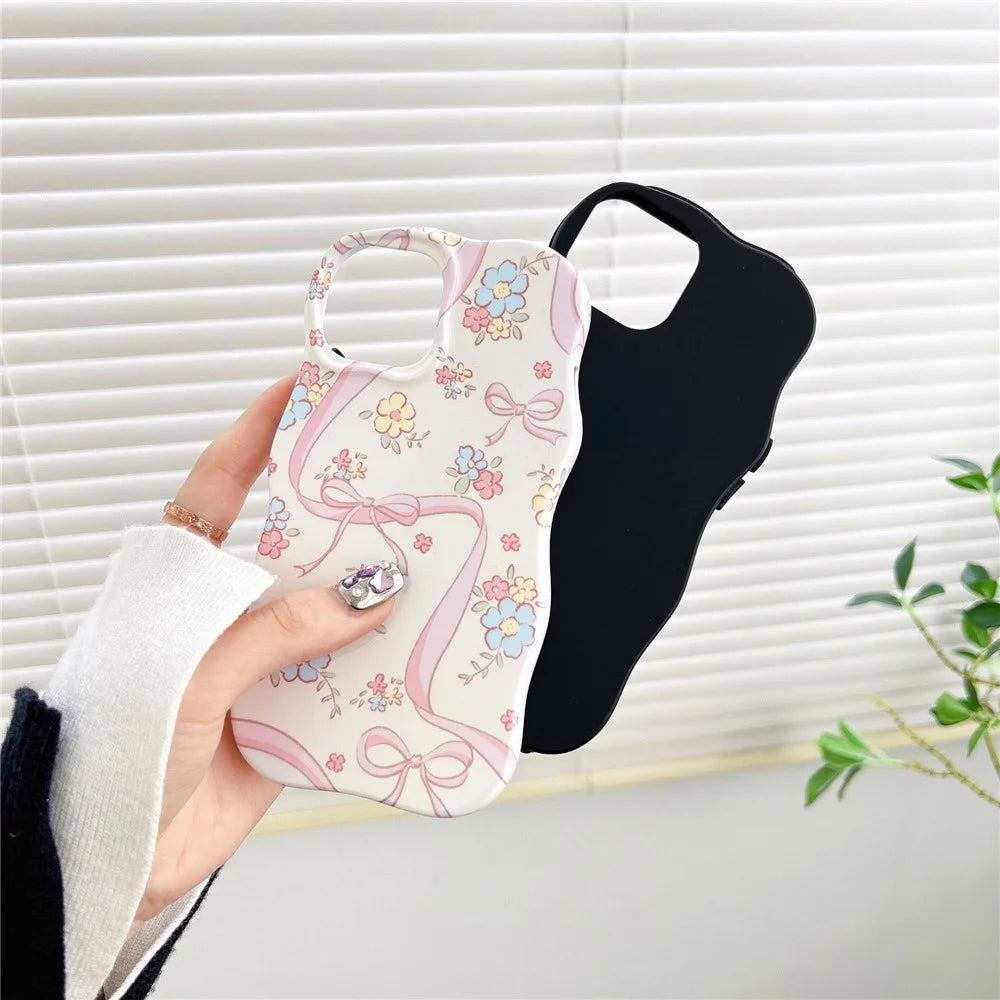 For iPhone 15 Flower Pattern Back Cover Acrylic+TPU Detachable Phone Case - 4