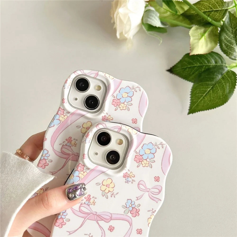 For iPhone 15 Flower Pattern Back Cover Acrylic+TPU Detachable Phone Case - 6