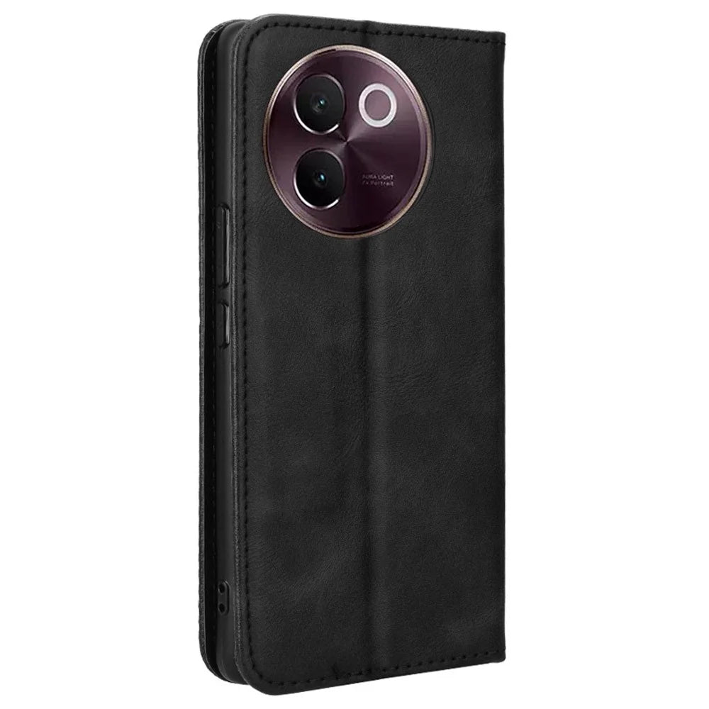 For vivo V30e 5G / V40 Lite 5G Cover Magnetic Closure Wallet Stand   Phone Case - Black - 7