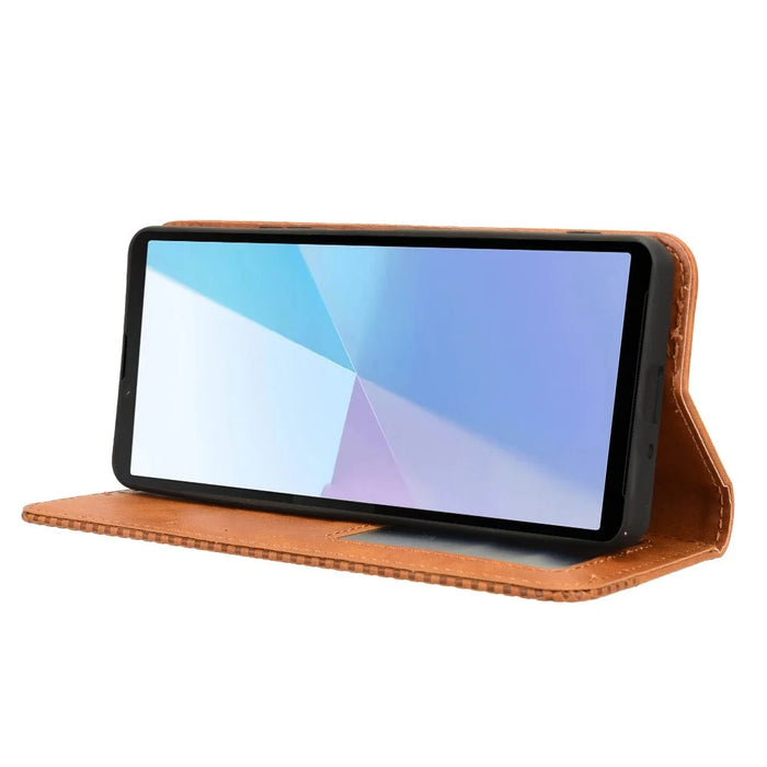 For Sony Xperia 10 VI Wallet Leather Cover Wallet Stand   Phone Case - Brown - 3