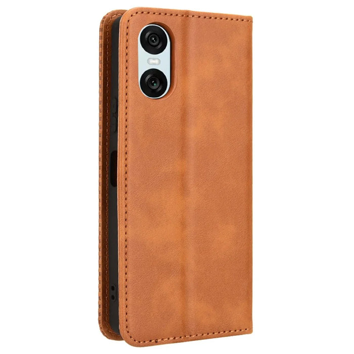 For Sony Xperia 10 VI Wallet Leather Cover Wallet Stand   Phone Case - Brown - 6