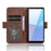 For Sony Xperia 10 VI Case PU Leather Flip Folio Phone Cover with Multiple Card Holders - Brown - 3