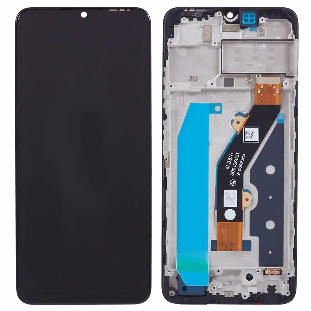 For TECNO Spark 10 4G KI5 Grade C LCD Screen and Digitizer Assembly + Frame Replacement Part (Without Logo) - 1
