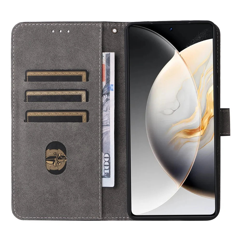 For TECNO Camon 30 Pro 5G CL8 Case PU Leather Phone Cover Folio Wallet RFID Blocking - Black - 2