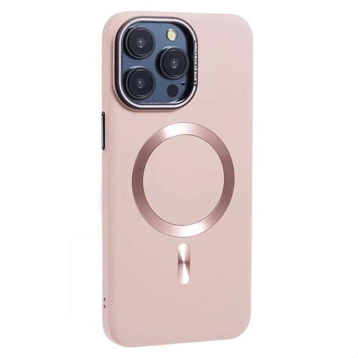 MMKK Series for iPhone 15 Pro Max Case Rubberized Magnetic PC Phone Cover Compatible with Magsafe - Pink - 3