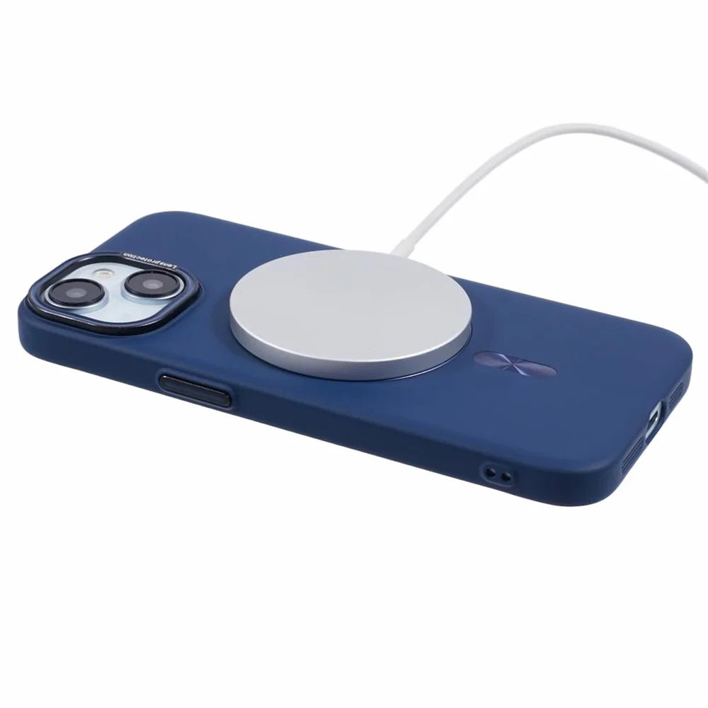 MMKK Series for iPhone 15 Plus Magnetic Case Ultra Slim PC Phone Cover Compatible with Magsafe - Sapphire - 4