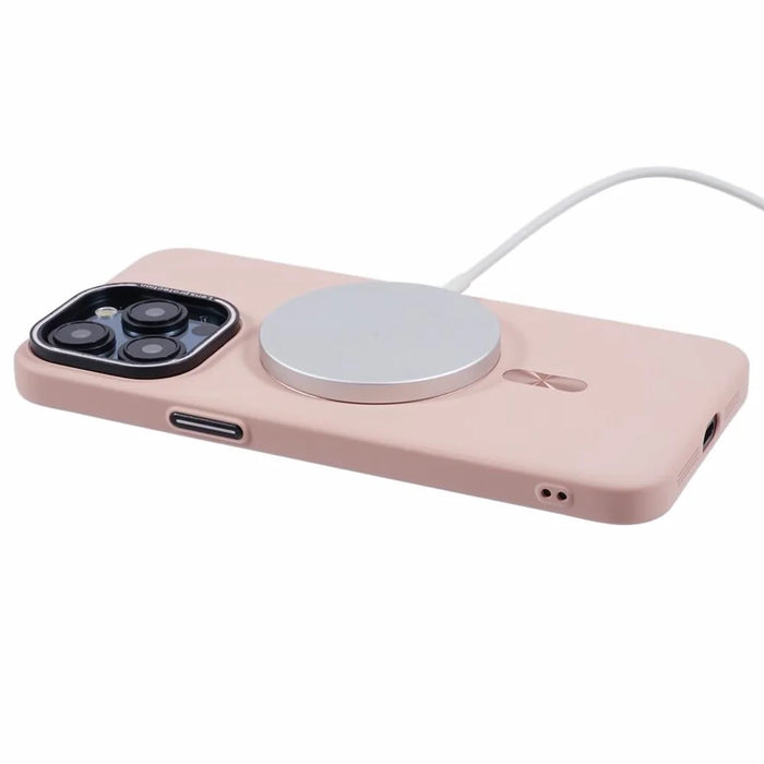 MMKK Series for iPhone 14 Pro Max Case Compatible with Magsafe Rubberized PC Phone Case - Pink - 4