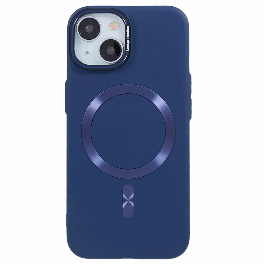 MMKK Series for iPhone 13 Magnetic PC Phone Case Rubberized Cover Compatible with Magsafe - Sapphire - 1