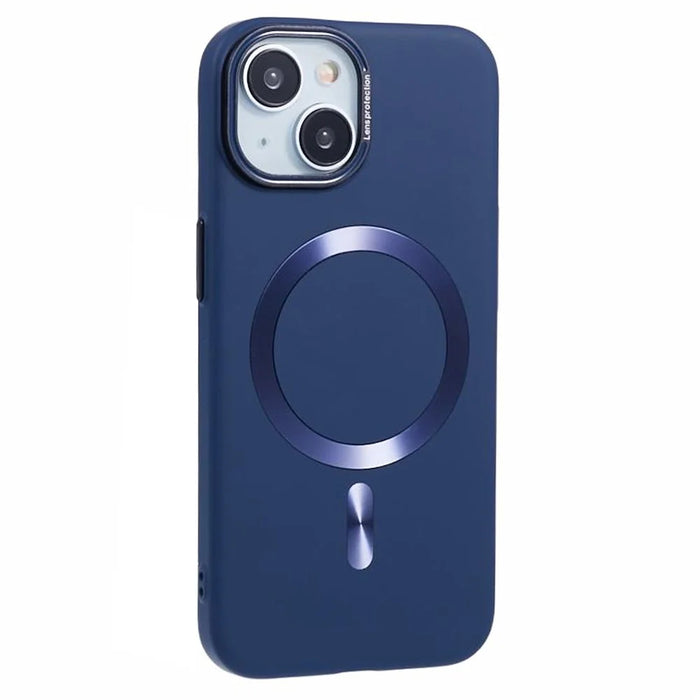 MMKK Series for iPhone 13 Magnetic PC Phone Case Rubberized Cover Compatible with Magsafe - Sapphire - 3
