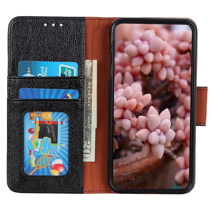 For Sony Xperia 1 VI Phone Case Split Leather Wallet Stand Nappa Texture Shockproof Cover - Black - 2