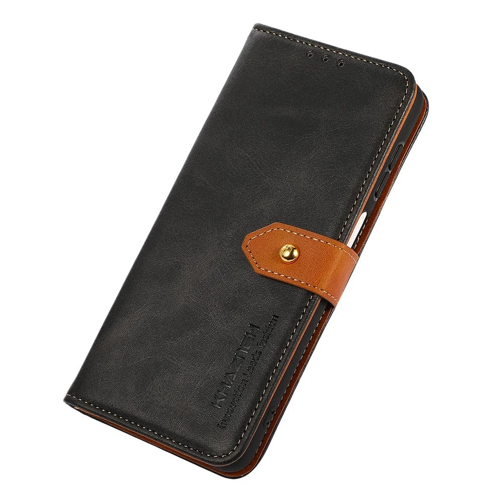 KHAZNEH For Sony Xperia 1 VI Case Magnetic Flip PU Leather Stand Cell Phone Back Cover - Black - 4