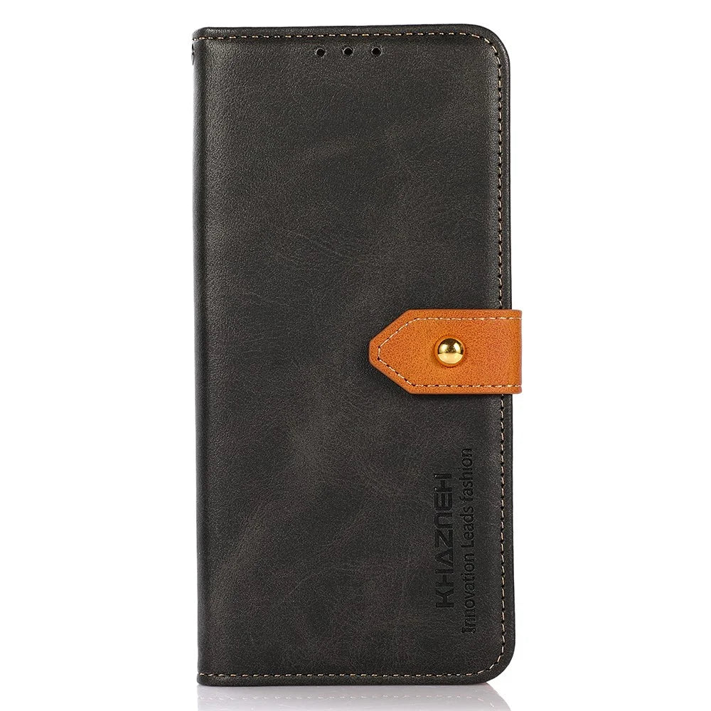 KHAZNEH For Sony Xperia 1 VI Case Magnetic Flip PU Leather Stand Cell Phone Back Cover - Black - 5