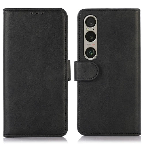 For Sony Xperia 1 VI Case PU Leather Flip Phone Cover Wallet Card Slot Holder - Black - 1