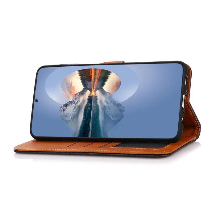 KHAZNEH For Sony Xperia 10 VI Cover TPU+PU Leather Phone Shell Magnetic Flip Stand Phone Case - Black - 3