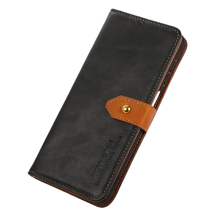 KHAZNEH For Sony Xperia 10 VI Cover TPU+PU Leather Phone Shell Magnetic Flip Stand Phone Case - Black - 4