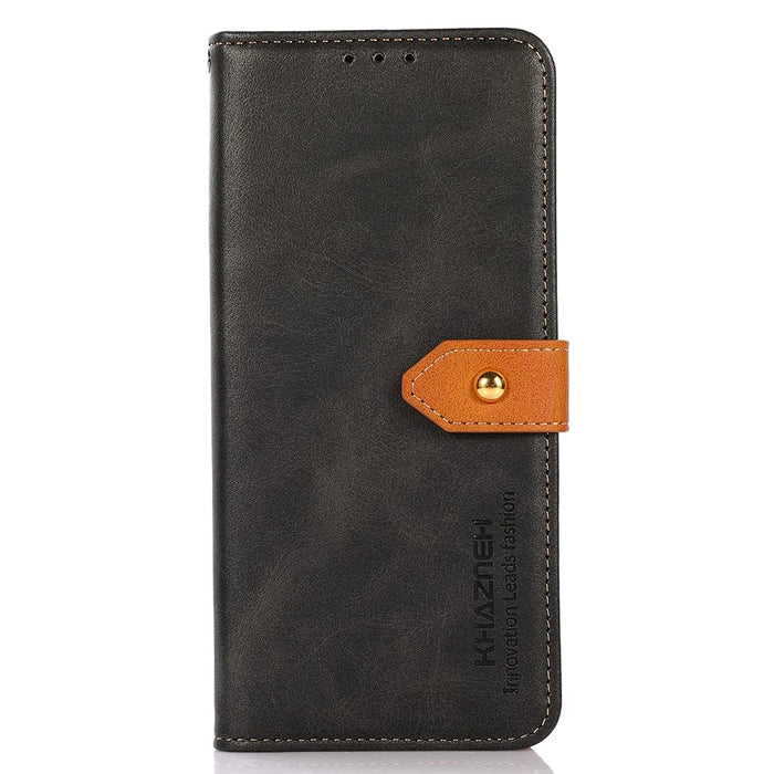 KHAZNEH For Sony Xperia 10 VI Cover TPU+PU Leather Phone Shell Magnetic Flip Stand Phone Case - Black - 5