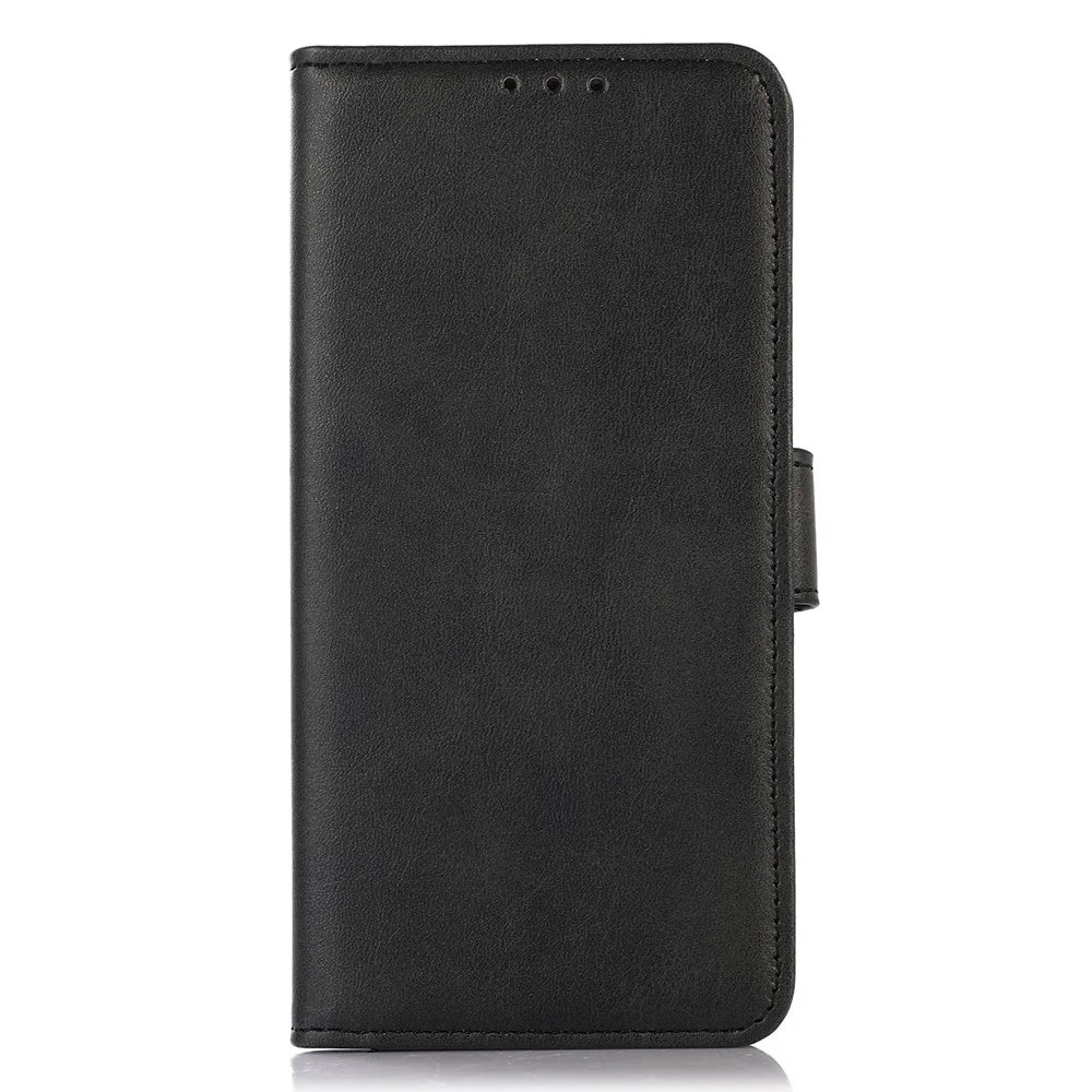 For Sony Xperia 10 VI Case Leather Cowhide Texture Phone Wallet Cover with Magnetic Clasp - Black - 5