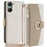 For vivo Y03 Case Makeup Mirror PU Leather+TPU Phone Cover with Chain Shoulder Strap - White - 1