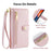 For Google Pixel 8a Phone Case PU Leather Protective Cover with Zipper Wallet - Pink - 6