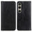 For Sony Xperia 1 VI Case Litchi Texture Split Leather Stand Magnetic Absorption Phone Cover - Black - 1