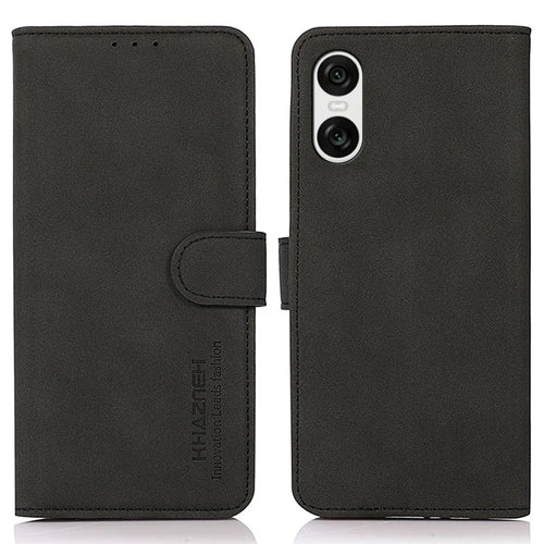 KHAZNEH For Sony Xperia 10 VI Phone Case Horizontal Stand Cover Leather Wallet Shell - Black - 1