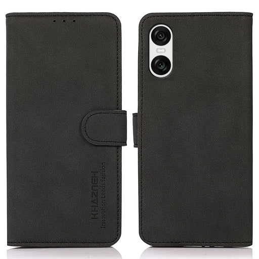 KHAZNEH For Sony Xperia 10 VI Phone Case Horizontal Stand Cover Leather Wallet Shell - Black - 1