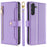 For Samsung Galaxy M55 5G / C55 5G / F55 5G Wallet Case PU Leather Zipper Phone Cover with 2 Straps - Purple - 1