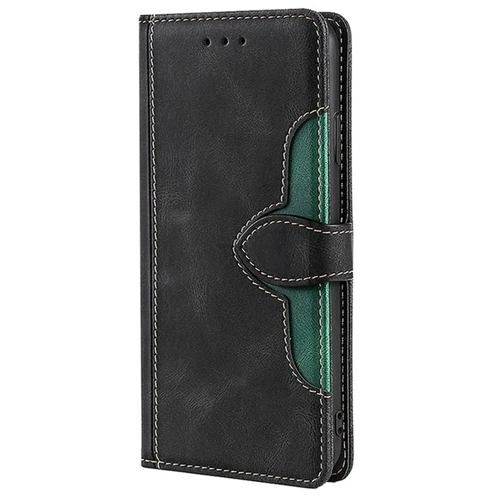 For TCL 505 Case PU Leather Phone Cover Anti-Fall Shell with Stand Function - Black - 7