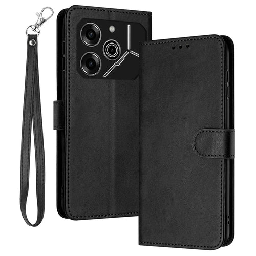 For TECNO Pova 6 Pro 5G LI9 Business Phone Case Leather Wallet Drop Protection Cover - Black - 1