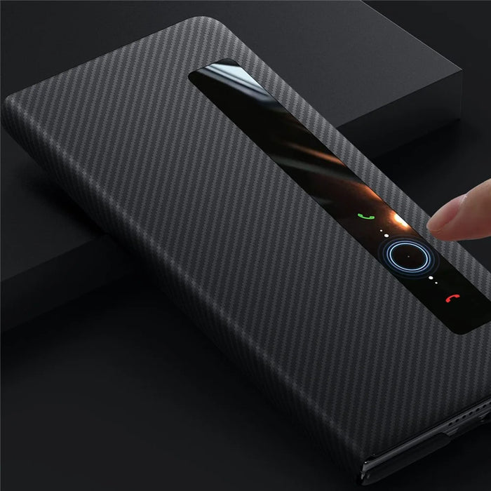 SULADA For vivo X Fold3 Pro Case View Window Leather+PC Back Cover with Wake / Sleep Function - Black - 3