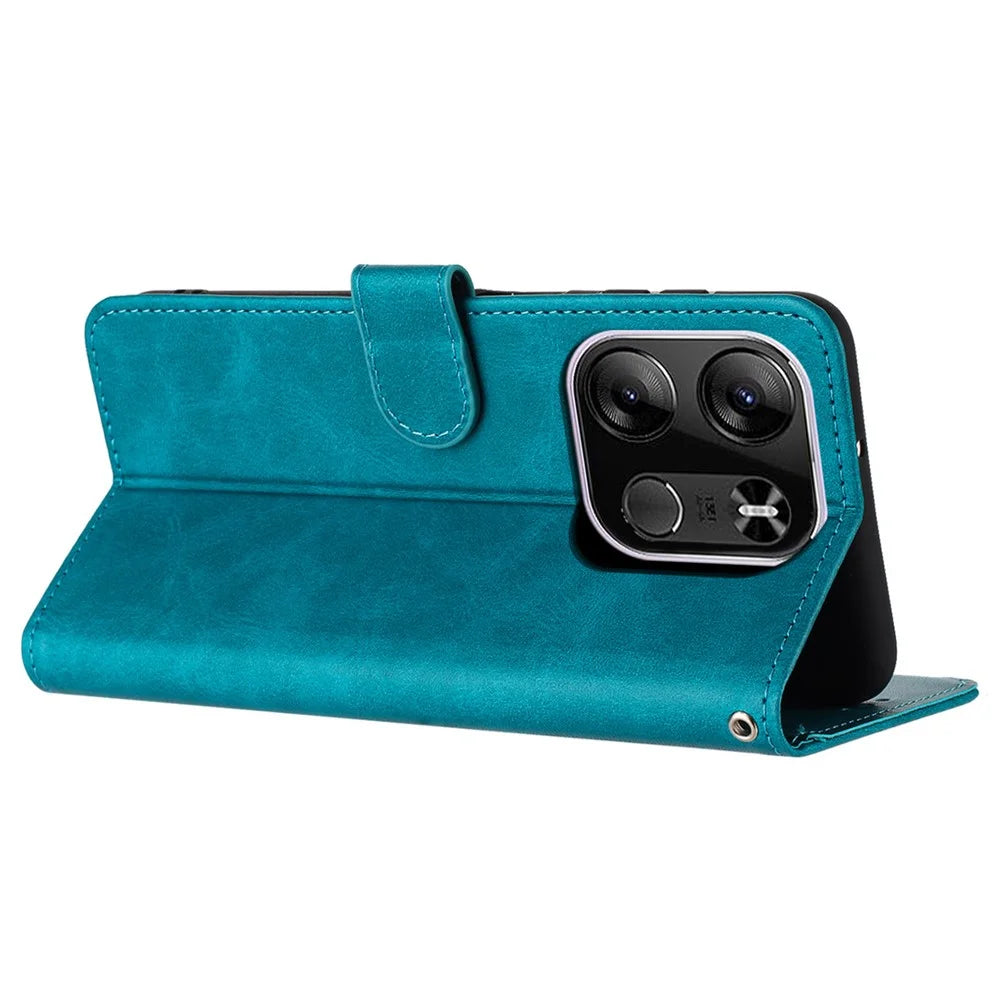 For TECNO Spark Go 2023 4G / Pop 7 Pro 4G / Pop 7 / Infinix Smart 7 (India) 4G / Smart 7 / Smart 7 HD Calf Texture Leather Case - Green - 2