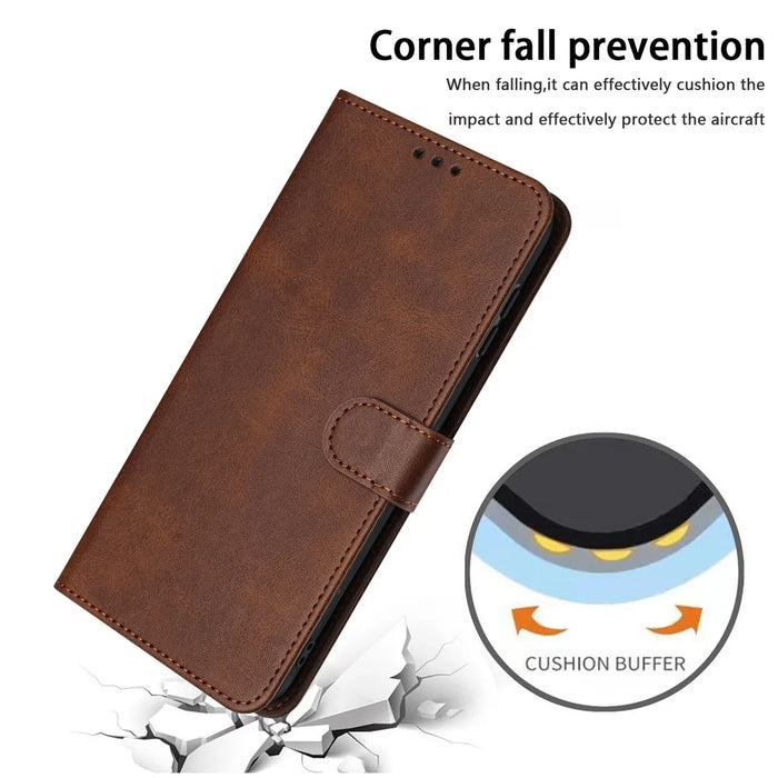 For TECNO Camon 20 Pro 5G Case Leather Stand Wallet Magnetic Clasp Phone Cover - Brown - 6