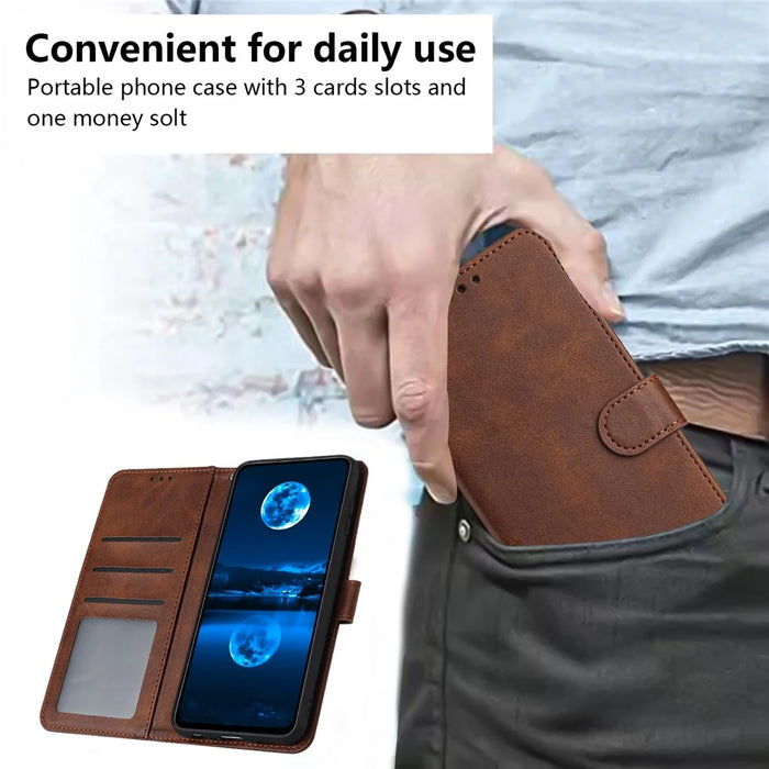 For TECNO Camon 20 Pro 5G Case Leather Stand Wallet Magnetic Clasp Phone Cover - Brown - 7