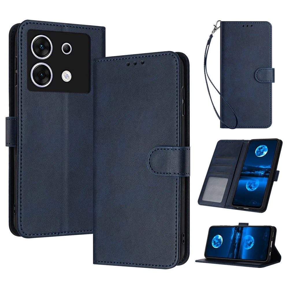 For Infinix Zero 30 5G Case Leather Wallet Magnetic Clasp Drop-Proof Smartphone Cover - Sapphire - 1