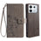 For Infinix GT 10 Pro 5G Case Butterfly Flower Imprinted PU Leather Phone Cover - Grey - 1