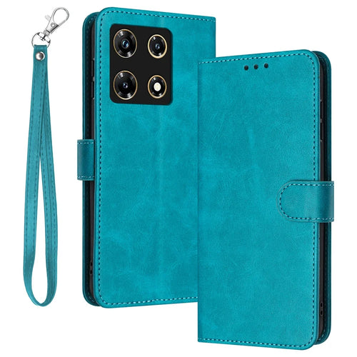 For Infinix Note 30 Pro 4G Case Folio Flip Leather Wallet Phone Shell Full Protection Protective Cover with Strap - Green - 1