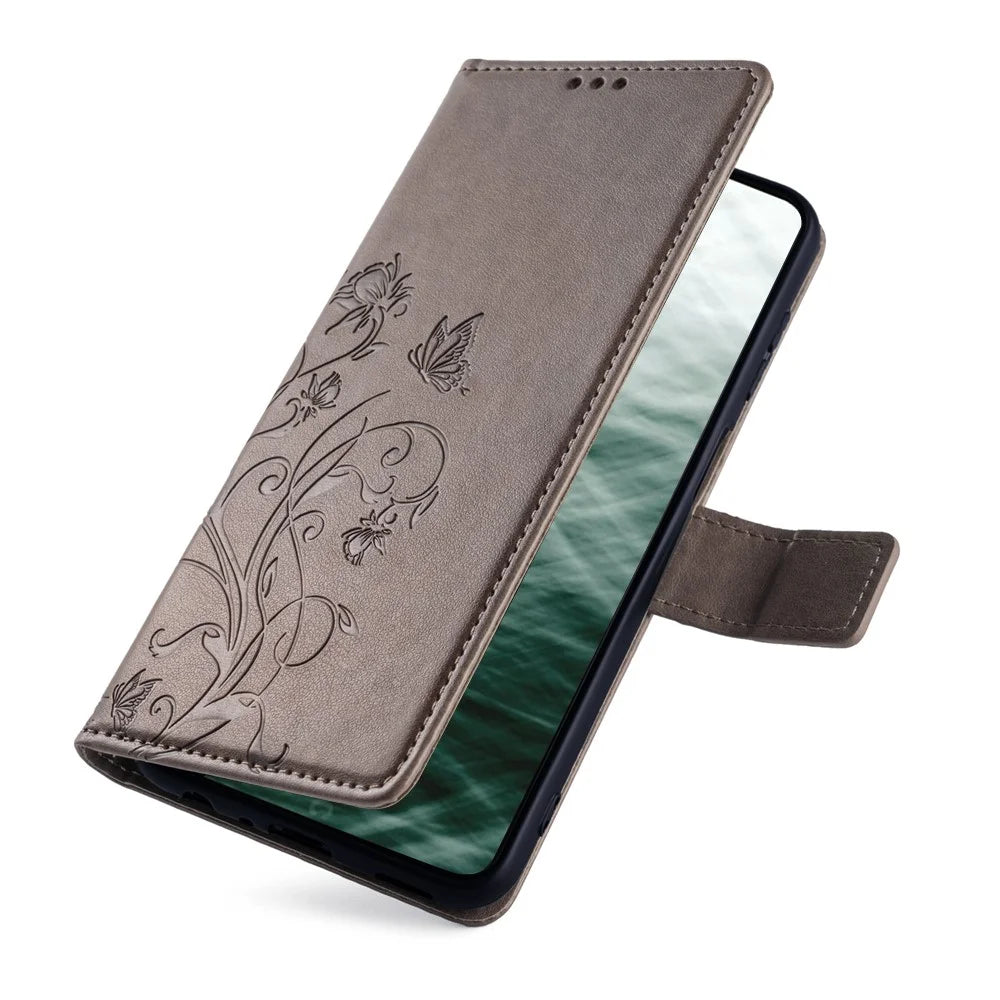 For FCNT Arrows N F-51C Case Imprint PU Leather Wallet Cover Cell Phone Accessories   - Grey - 5