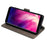 For Rakuten Hand 4G Case Leather Wallet Stand Phone Cover with Hand Strap - Grey - 4