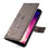 For Rakuten Hand 4G Case Leather Wallet Stand Phone Cover with Hand Strap - Grey - 5