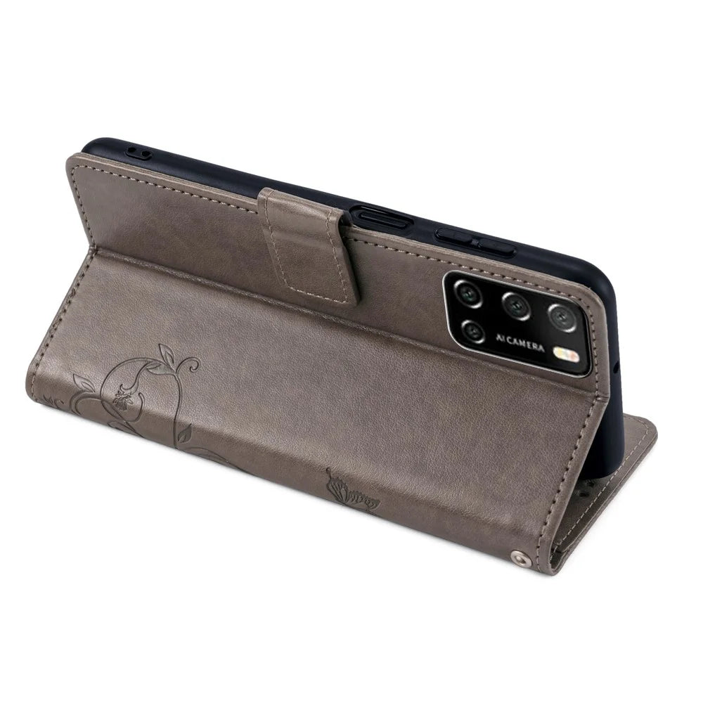 For Rakuten Big S Wallet Case Anti-Scratch PU Leather Cover Cell Phone Accessories   - Grey - 3