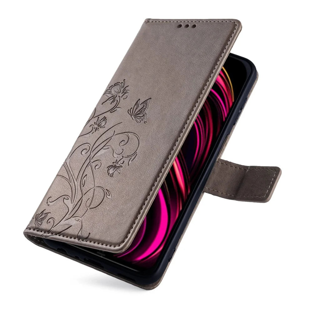 For Rakuten Big S Wallet Case Anti-Scratch PU Leather Cover Cell Phone Accessories   - Grey - 5
