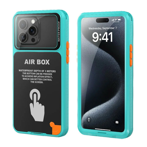 SHELLBOX Air Box Series For iPhone 15 Pro Max Waterproof Cover PC+TPU+PET Protective Phone Case - Blue - 1