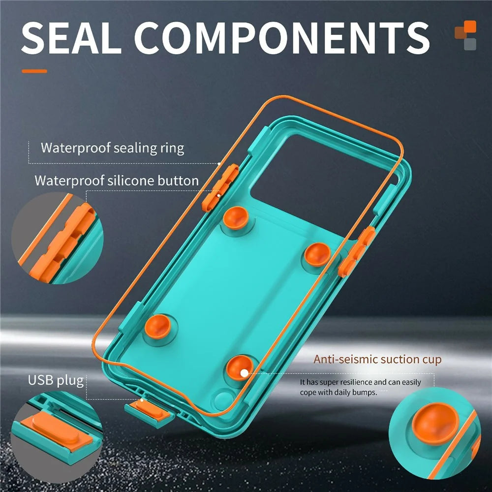 SHELLBOX Air Box Series For iPhone 15 Pro Max Waterproof Cover PC+TPU+PET Protective Phone Case - Blue - 6