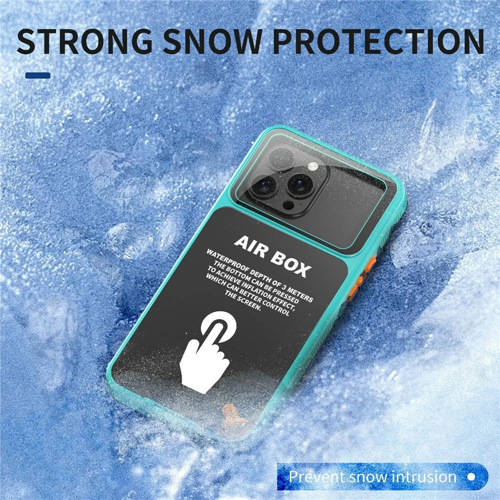 SHELLBOX Air Box Series For iPhone 15 Pro Max Waterproof Cover PC+TPU+PET Protective Phone Case - Blue - 7