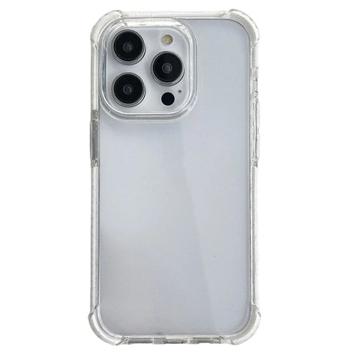 For iPhone 14 Pro Max Clear Phone Case TPU+TPE+PC Hybrid Cover with Glitter Frame - 1