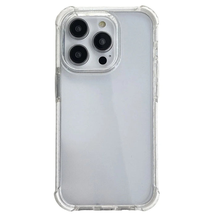 For iPhone 14 Pro Clear Case Shockproof TPU+TPE+PC Hybrid Phone Cover with Glitter Frame - 1