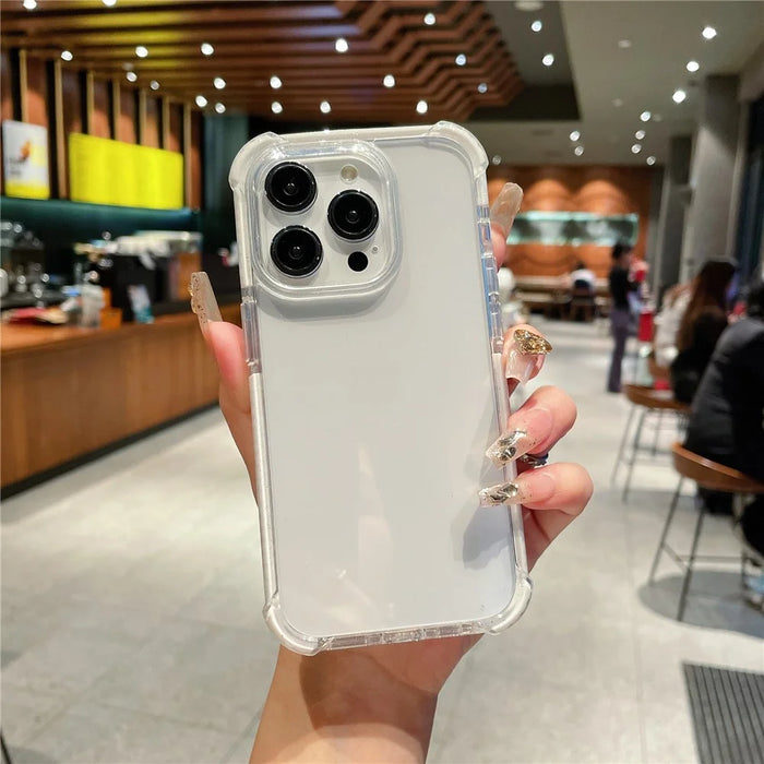For iPhone 14 Pro Clear Case Shockproof TPU+TPE+PC Hybrid Phone Cover with Glitter Frame - 2