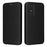 For TCL 501 Case Carbon Fiber Texture Magnetic Horizontal Flip Leather Phone Cover - Black - 1