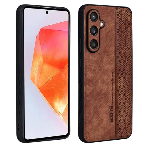 AZNS For Samsung Galaxy M55 5G / C55 5G / F55 5G Case Slim Soft TPU + PU Leather Back Cover - Brown - 1
